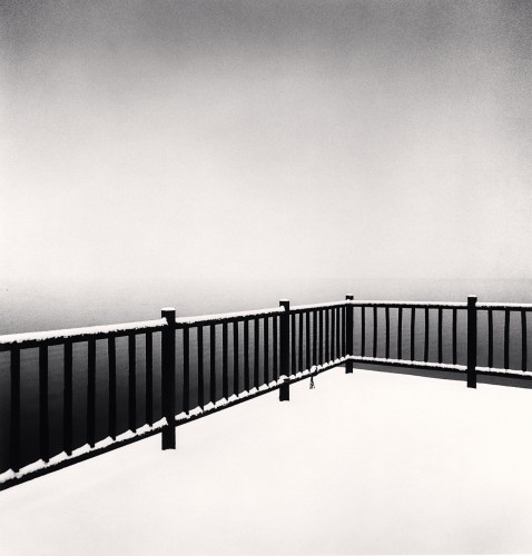 Fence in Snowfall, Toya Lake, Hokkaido, Japan