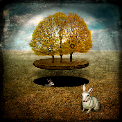 Maggie Taylor Three Trees Two Rabbits